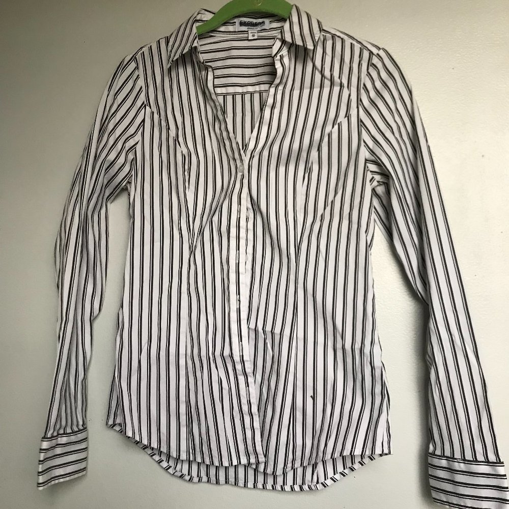 Express Striped button up business shirt